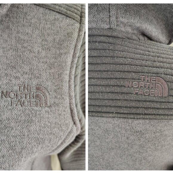 The North Face Grey & Black Fleece Jacket  - Attached Hood - Small - Picture 3 of 4